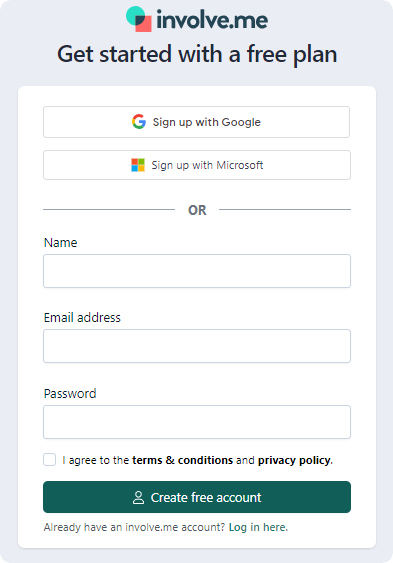 involve.me sign up.