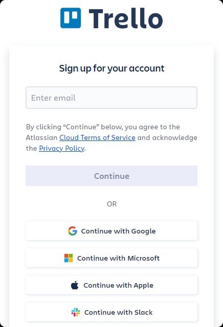 Trello sign up.