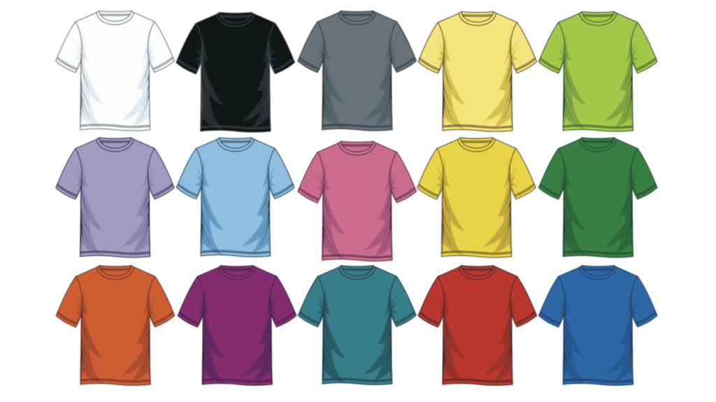 colorful T-shirts.