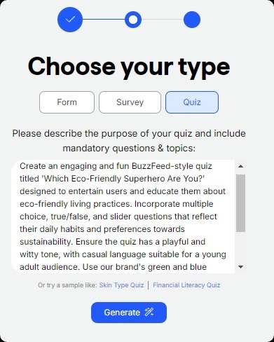 Create a BuzzFeed Style Quiz.