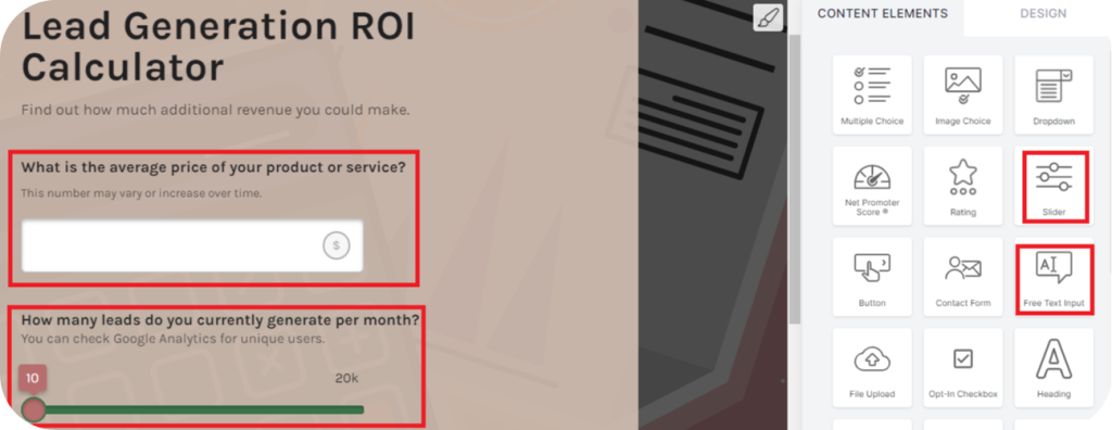 Lead generation ROI Calculator.