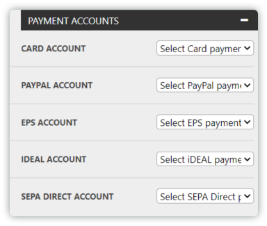payment account options.