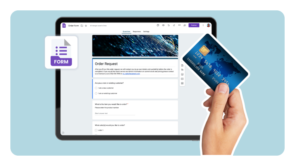 accepting payment with google forms.