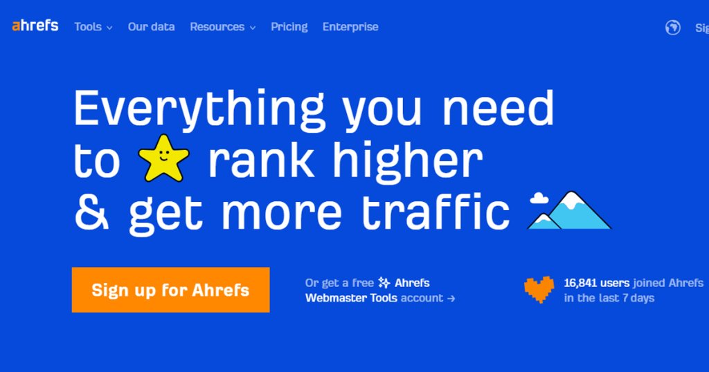 ahrefs homepage.