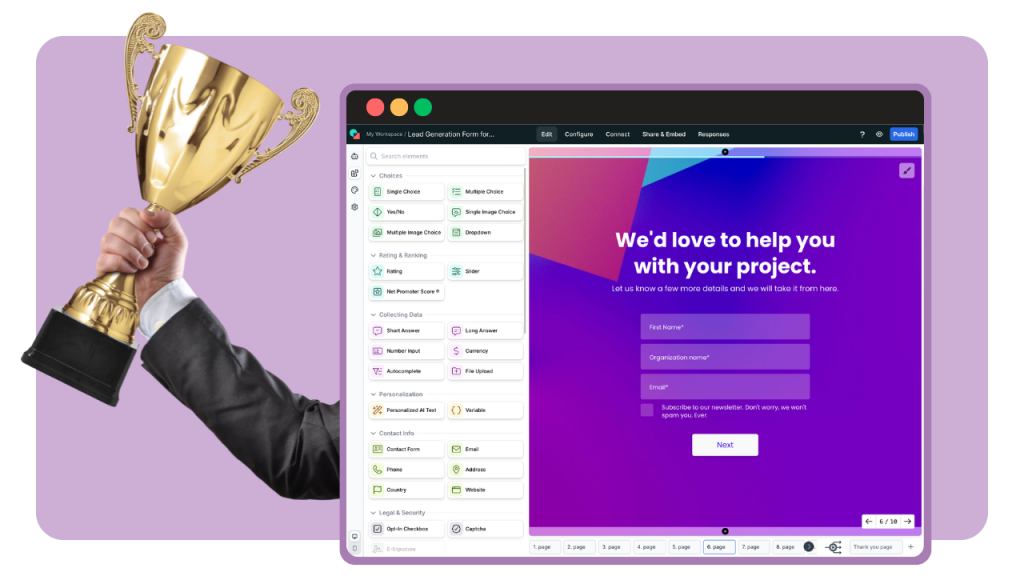 best free online form builder interface from involve.me.