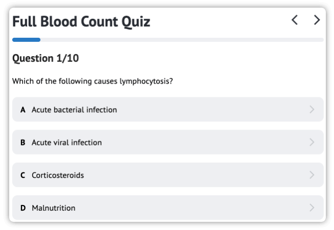 full blood count quiz.