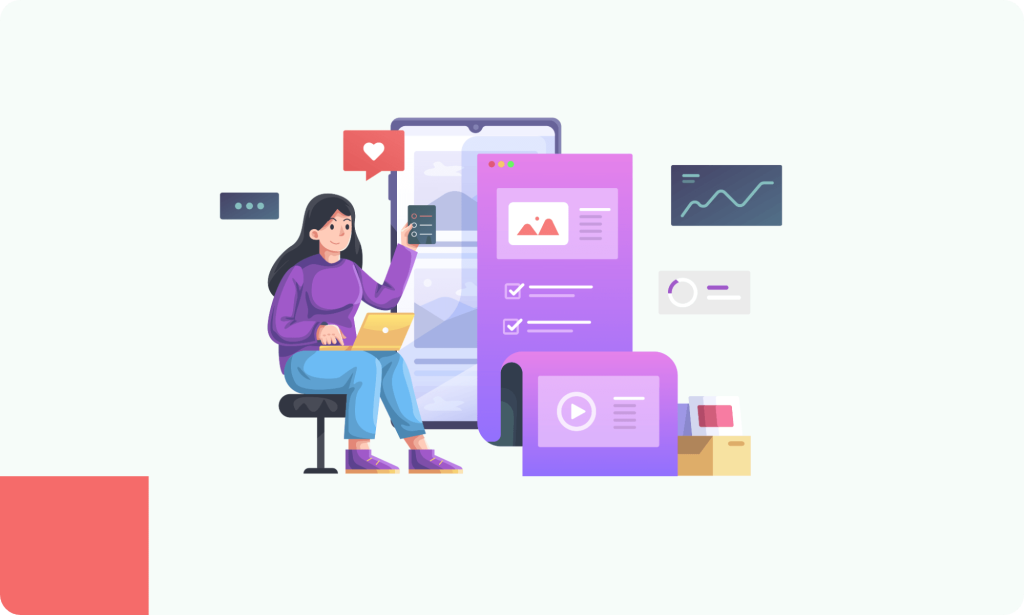 A person creating content to engage leads.