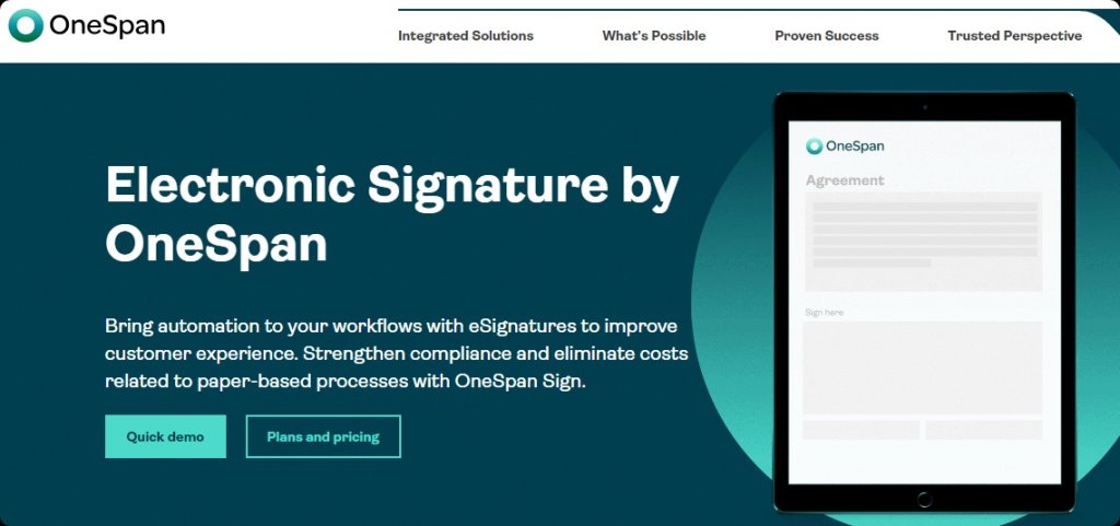 7. OneSpan Sign  OneSpan Sign is recognized for its excellent value and ease of use, particularly suited for mid-market to enterprise-level businesses. The Docusign alternative focuses on providing a seamless e-signature experience without the complex features that might be unnecessary for straightforward document signing needs.  6  https://www.onespan.com/  G2 Rating:    4.7 out of 5  Pricing:  Developer Sandbox: Free, offers a comprehensive testing environment with enterprise-level features.  Professional Plan: $22 per user per month, provides options such as in-person and remote signing, detailed audit trails, and bulk sending.  Enterprise Plan: Custom pricing based on user or transaction volume, includes unlimited transactions, REST API, and fully supported SDKs, plus account management and real-time reporting.  Customer Review:    "Simplified the document signing process for our office making doing business easier for staff and customers."  8. Acrobat Sign  Acrobat Sign, formerly known as Adobe Sign, is one of the best alternative to Docusign. This platform is a part of the extensive Adobe app suite and stands out with its robust PDF editing tools that allow for advanced document customization. Unlike most e-signature platforms, Acrobat Sign offers the unique capability to make live edits to PDFs directly in the workflow. This feature, combined with a higher transaction limit of 150 per user per year, makes it a strong contender for businesses that need a powerful, flexible document handling solution.  7  https://www.adobe.com/home?acomLocale=uk  G2 Rating:    4.4 out of 5  Pricing:  Acrobat Standard DC for individuals: Starts at $12.99/user/month.  Acrobat Pro DC for individuals: Begins at $19.99/user/month.  Acrobat Standard DC for teams: Priced at $14.99 per month per license.  Acrobat Pro DC for teams: Costs $23.99 per month per license.  Enterprise users: Custom pricing available.  Customer Review:    "Honestly, the ease of use. I love that it's integrated right into Adobe Acrobat Pro, that recipients can sign in minutes without printing or scanning, that it's fast and secure, and that signers don't even need Acrobat to sign as they receive an email link to do so online for free. Additionally, the fact you email the signer the document directly through Acrobat instead of copying the link and pasting it in a new email is a serious time saver. Occasionally, I feel like it's almost too complicated in regards to the amount of options you have when setting up a document for signature."  9. SigningHub  SigningHub is recognized for its compliance with stringent legal standards, including the EU’s eIDAS regulation, making it an ideal choice for businesses needing legally compliant, advanced electronic signatures.  This platform is an alternative to Docusign because it offers a range of authentication options to ensure that documents are signed by the correct individuals, supporting a secure and verifiable signing process. The platform is tailored to handle a variety of requirements, from simple to complex, with features like long-term validation (LTV) of signatures and extensive workflow capabilities.  8  https://www.signinghub.com/  G2 Rating:  4.3 out of 5  Pricing:  User Plan: $16 per user per month when paid annually, offering unlimited documents, templates, and basic e-signatures.  Signature Plan: $399 for 500 signatures valid for 12 months, supporting unlimited users with API and mobile SDK integrations.  Bespoke Plan: Custom pricing for enterprises needing full control with options for on-premise, private cloud, or hybrid setups.  Customer Review:  "I like the speed and ease of use, intuitive user interface. It speeds up the signing processes in the organization."  10. PaperSign  PaperSign, developed by Paperform, is a digital signature tool that emphasizes aesthetic design and brand integration. It allows users to customize documents with their company’s logos and imagery, ensuring that every signed document aligns with their brand's visual identity. This focus on design makes PaperSign particularly appealing to businesses that prioritize a cohesive and professional brand presentation in all communications.  9  https://paperform.co/  G2 Rating:  4.5 out of 5  Pricing:  Essentials: Priced at $24 per month, suitable for individuals who need superior form-building features.  Pro: For $49 per month, this plan is aimed at small teams that require full functionality with an emphasis on maintaining brand consistency.  Business: At $165 per month, this option caters to larger organizations seeking scalability, superior compliance features, and priority support.  Customer Review:  "Being able to collect names and emails using a survey is super helpful for my email marketing to new potential customers."  11. Dropbox Sign  One of the best alternatives to Docusign, Dropbox Sign, previously known as HelloSign, provides a straightforward and efficient solution for obtaining legally-binding e-signatures. It integrates seamlessly with Dropbox and other major platforms like Google, enhancing its utility for users accustomed to these services. While it lacks a robust document editor, its integration with Google Docs allows users to manage document creation and signing without leaving their familiar workflow. Despite its simplicity, Dropbox Sign is designed to meet the needs of both individual users and large teams through its various subscription plans.  10  https://www.dropbox.com/  G2 Rating:  4.7 out of 5  Pricing:  Plus: At €9.99 per month, offers 2 TB of storage and file transfers up to 50 GB for individual users.  Essentials: For €16.58 per month, includes 3 TB of storage, file transfer, and additional features such as unlimited signature requests and PDF editing.  Business: Priced at €12 per user per month, starts with 9 TB of storage for teams and includes features tailored for collaboration and administration.  Business Plus: At €18 per user per month, provides extensive storage, security features, and compliance tracking, suitable for larger enterprises.  Customer Review:  "Ease of use, easy to upload & send docs for signing."  12. SignRequest  SignRequest is recognized for its affordability and ease of use, making it a popular choice among businesses of all sizes for digital signature needs. This alternative to Docusign allows users to upload documents, create customizable fields with a drag-and-drop interface, and send them out for signatures efficiently within a single user interface, avoiding the complexity of multiple navigation steps.  11  https://signrequest.com/  G2 Rating:    4.6 out of 5  Pricing:  Professional: Offers a 14-day free trial and is priced at €9 per month per user. This plan includes unlimited documents, secure audit trails, custom branding, and supports up to five users and five templates.  Business: Also starting with a 14-day free trial, this plan costs €15 per month per user and includes all the features of the Professional plan, plus unlimited teams and users, unlimited templates, bulk send options, and integrations.  Customer Review:  "I used the product for a trial as part of considering other digital signature products. The price was the attractive part.".