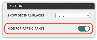 hide for participants option.
