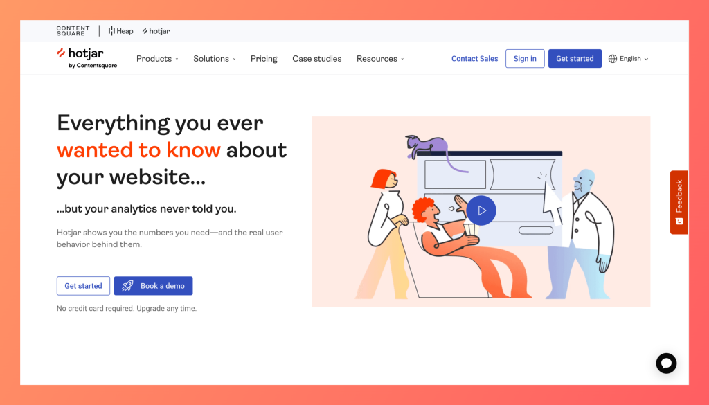 Hotjar homepage screenshot.
