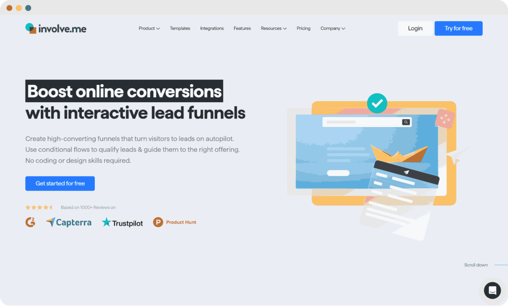 involve.me homepage.