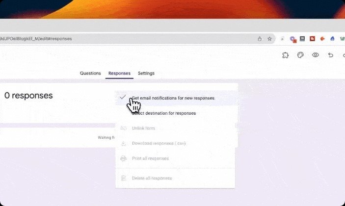 Google form notification.