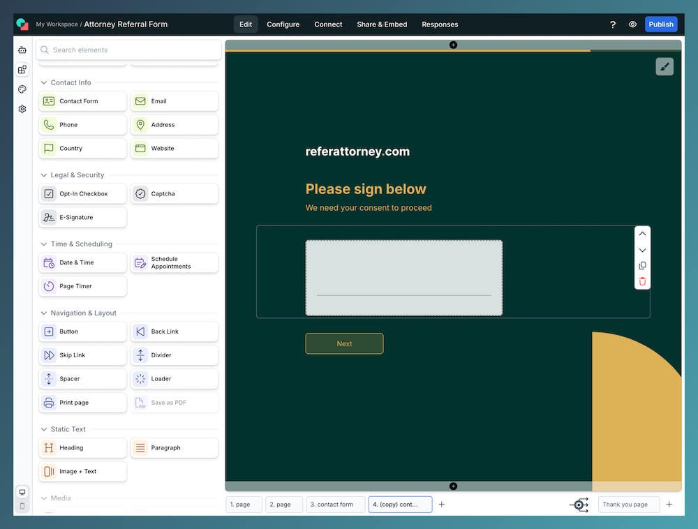 involve.me e-signature field.