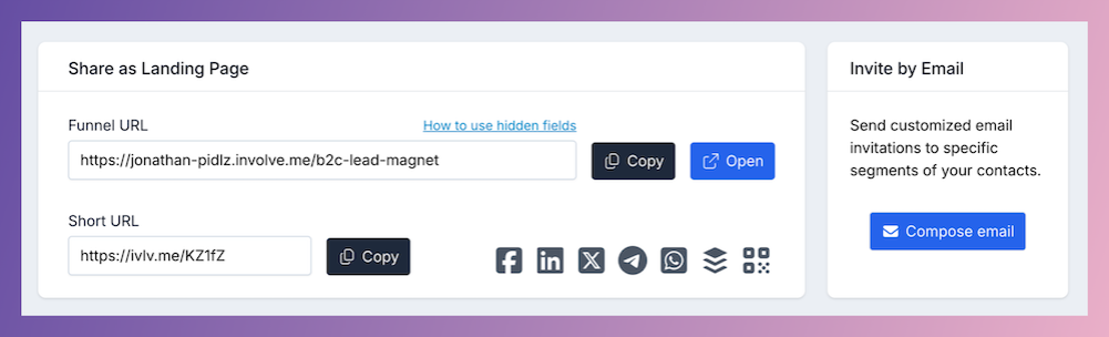 share a funnel with involve.me.