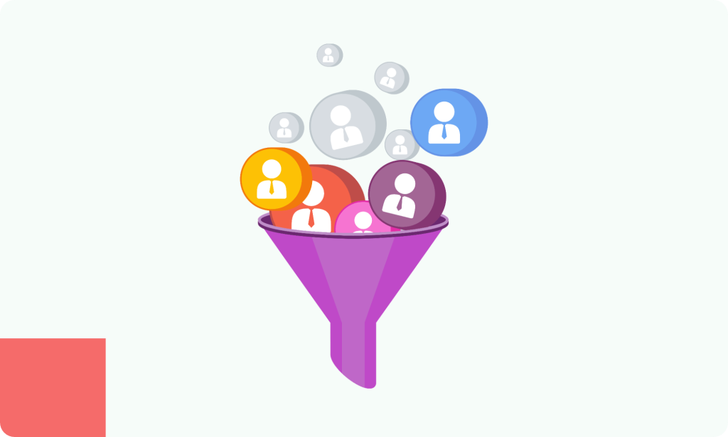 A lead funnel graphic.