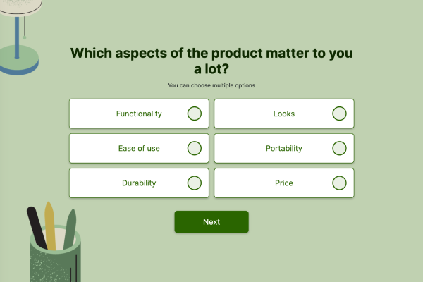 Preview of an in-depth customer satisfaction survey template.