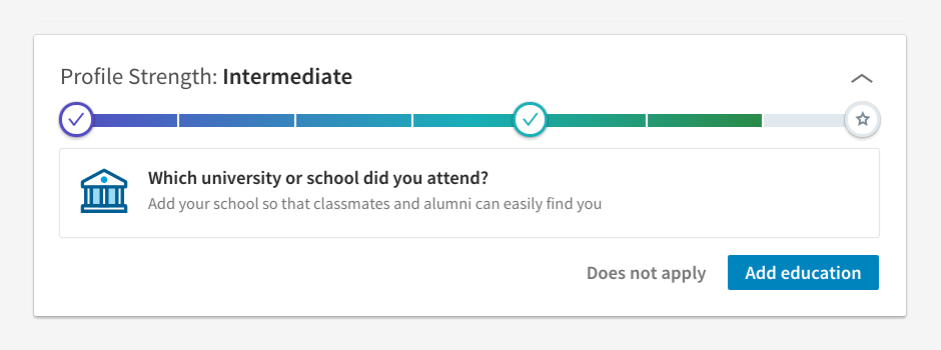 linkedin progress bar.