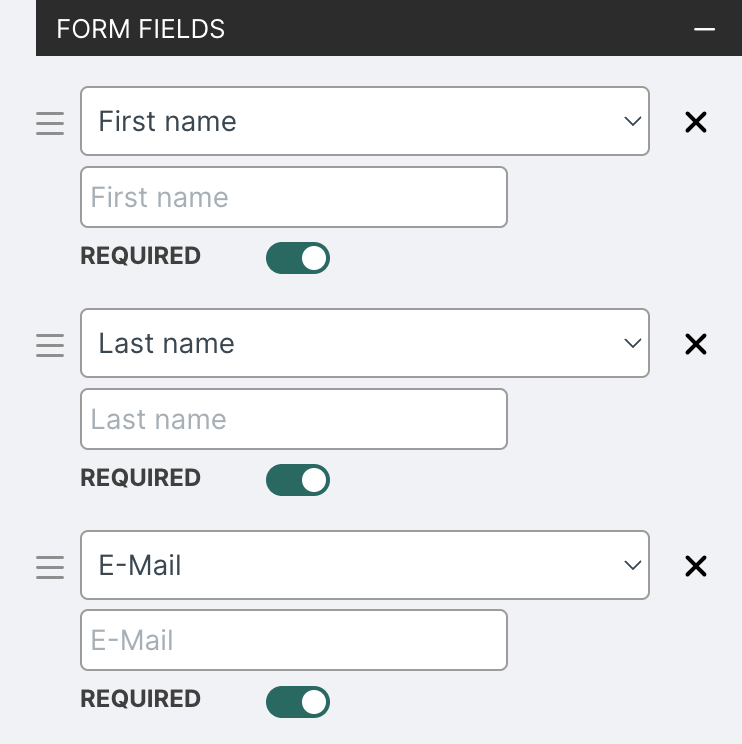 form fields.