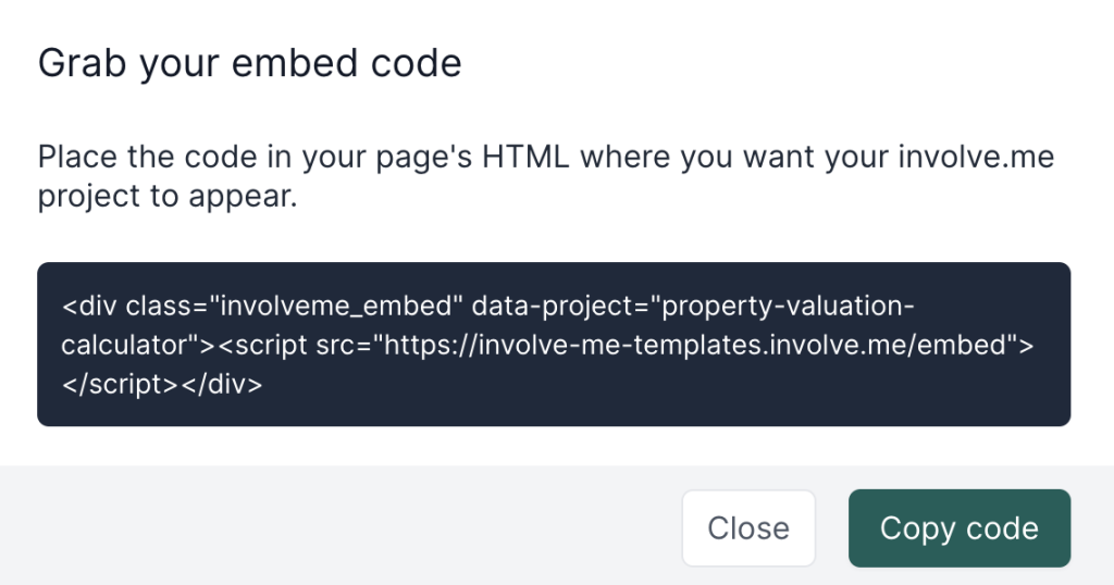 embed code.