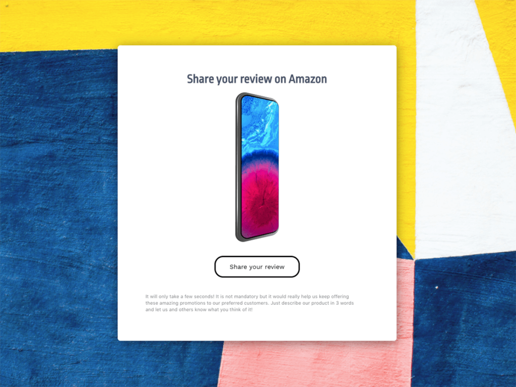 share your review on amazon template.