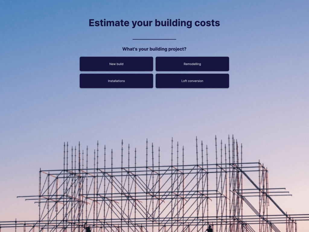 Building Cost Calculator Template.