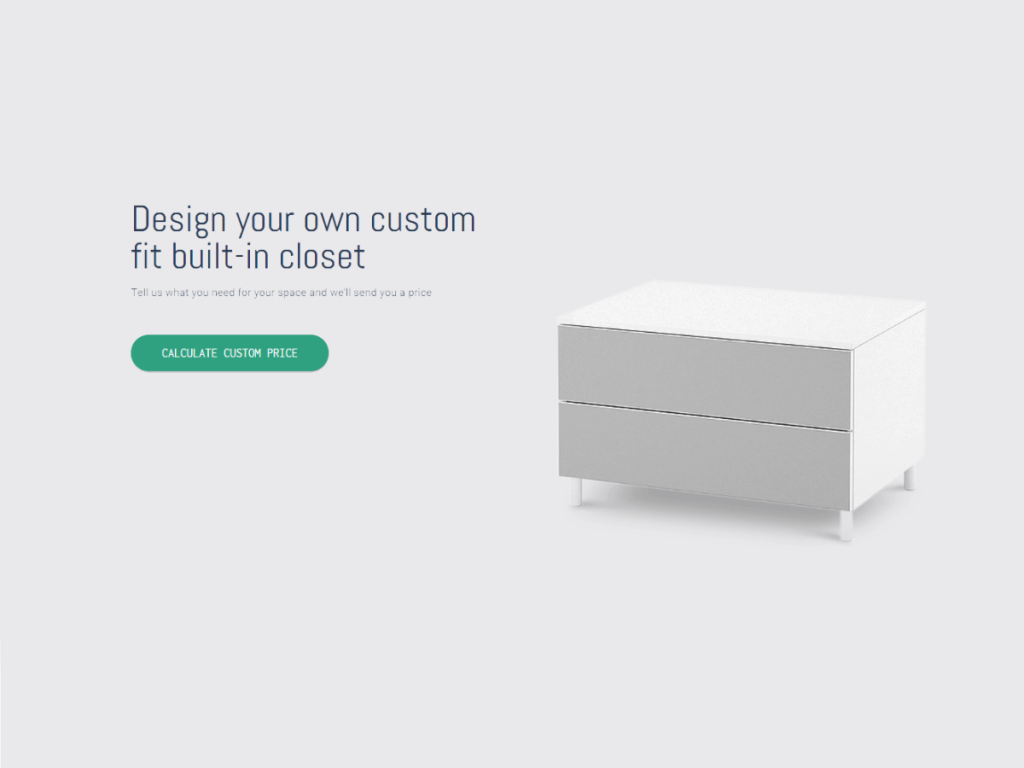 built in closet design page template.