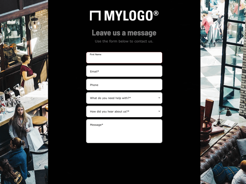 contact form template black.