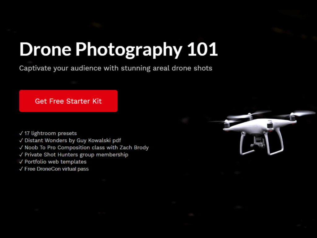 drone photography 101 template starter kit.