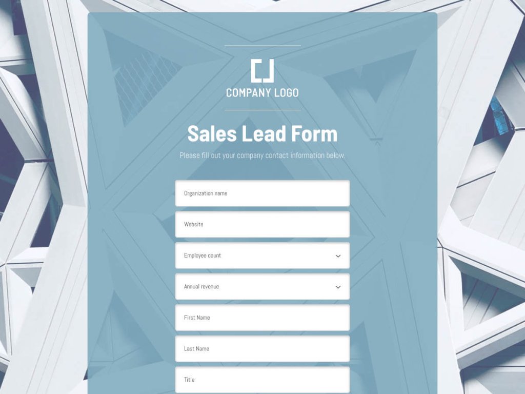 sales lead form.