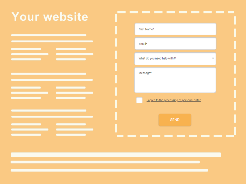 embed contact form on your website illustration.