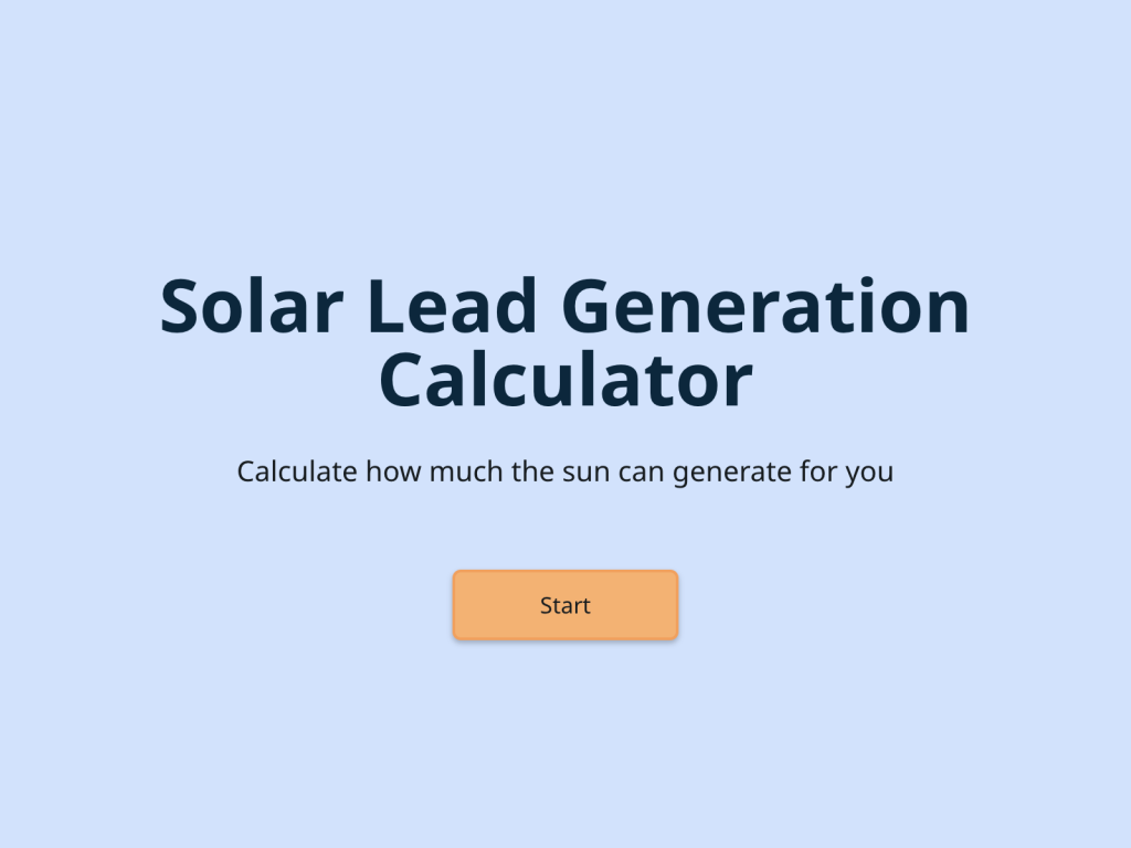 solar lead generation calculator.
