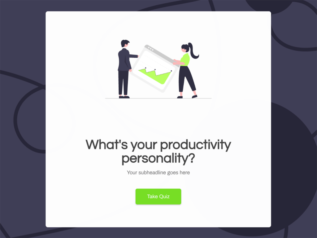 productivity personality quiz template.